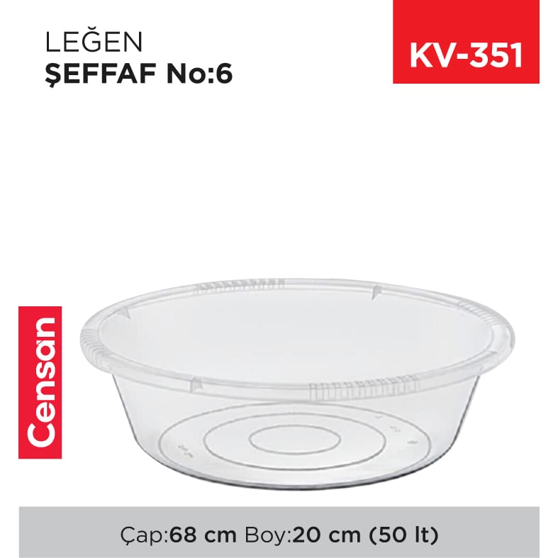 Leğen Şeffaf NO:6 (50 lt) (E-425)