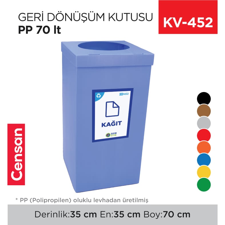Geri Dönüşüm Kutusu PP 70 lt