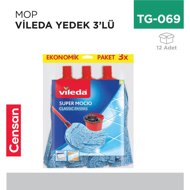 Mop Vileda Yedek 3'lü (2+1)
