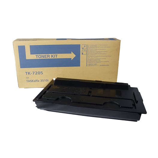 Kyocera TK-7205 karşılığı 35.000 sayfa Ultrafine toner tozlu siyah muadil toner, TASKalfa