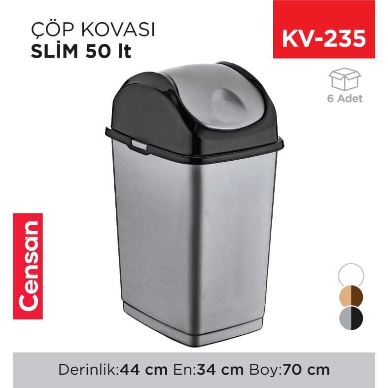 Slim Çöp Kovası 50 lt (09405)