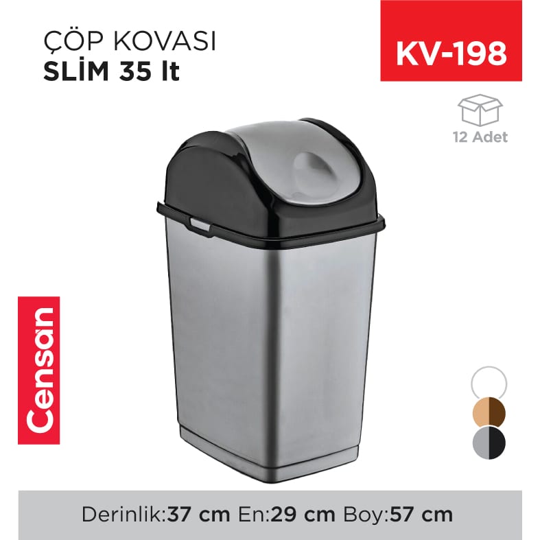 Slim Çöp Kovası 35 lt (09404)