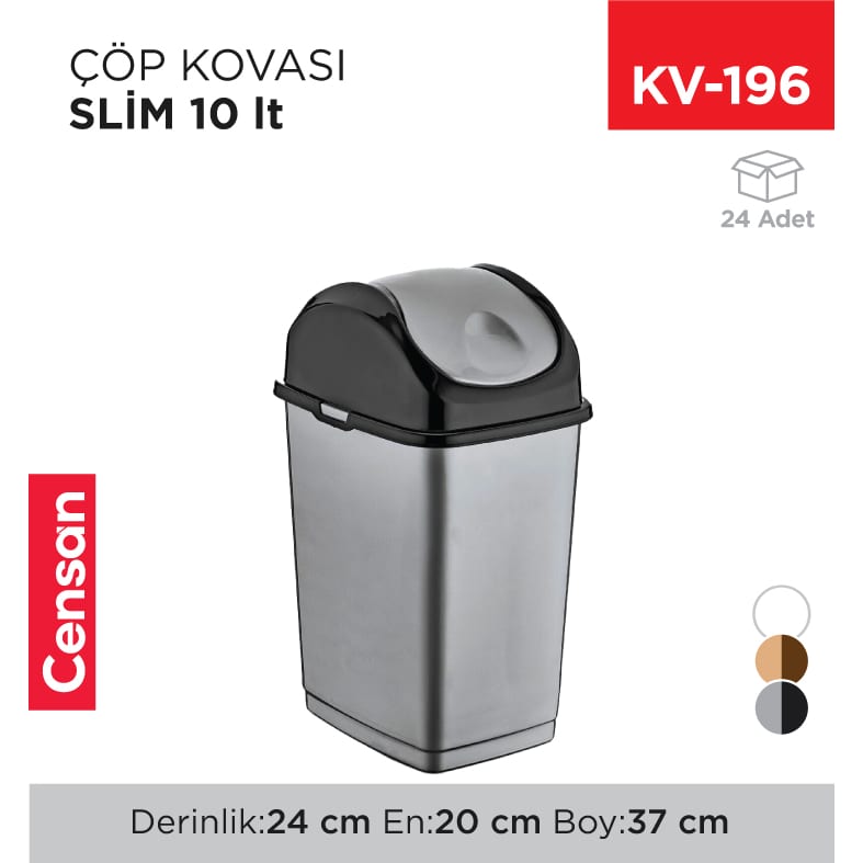 Slim Çöp Kovası 10 lt (09402)