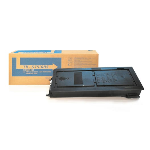 Kyocera TK-675 ve TK-685 karşılığı 14.000 sayfa Ultrafine tozlu siyah muadil toner