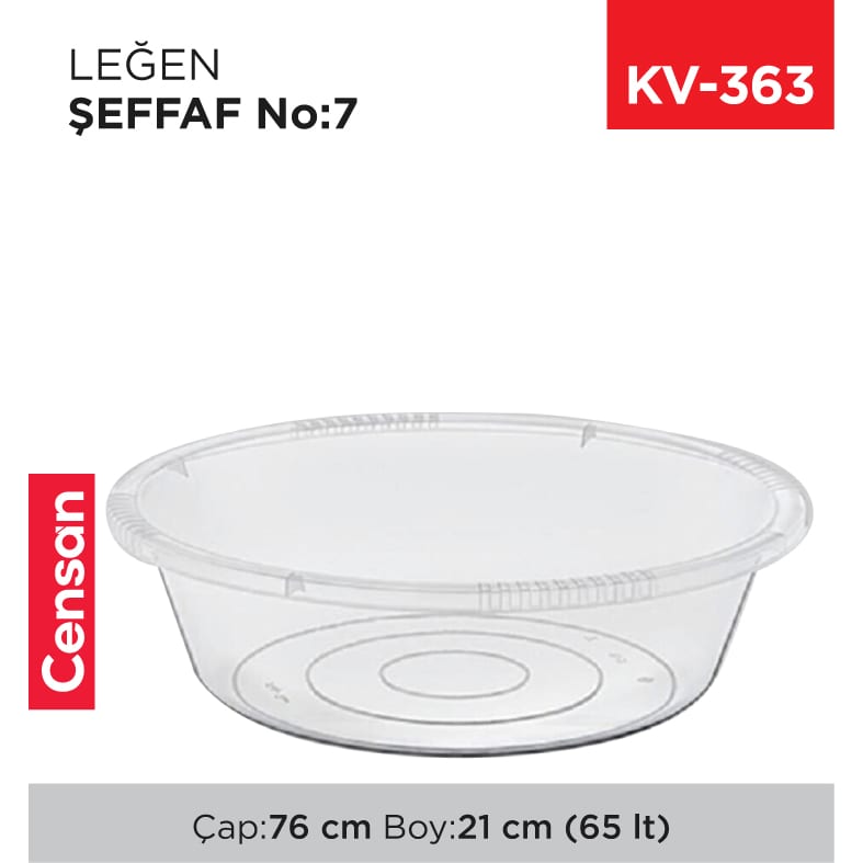 Leğen Şeffaf NO:7 (65 lt) (E-426)