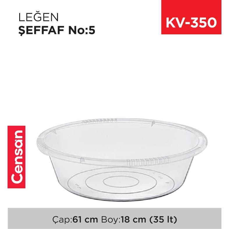Leğen Şeffaf NO:5 (35 lt) (E-424)